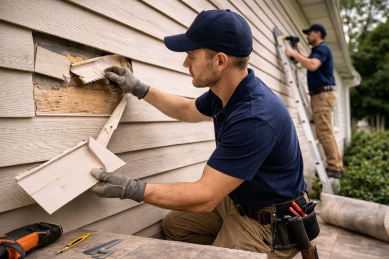 Our team working on Siding Service projects in York County, ME