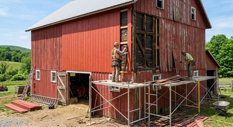 Barn Siding Replacement in Falmouth, ME