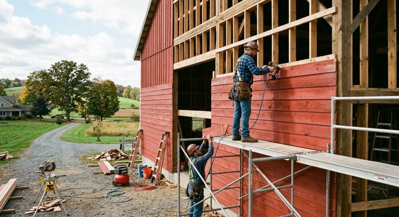 Barn Siding Replacement in Wells, ME