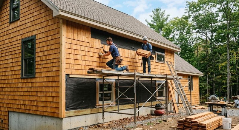 Cedar Siding Installation in Acton, ME