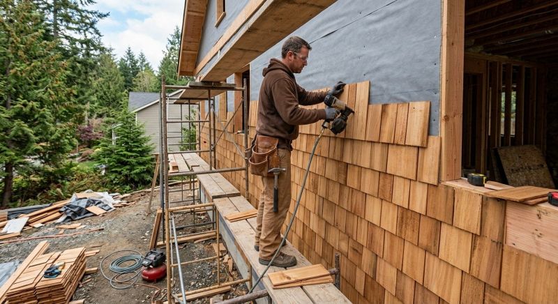Cedar Siding Installation in Wells, ME
