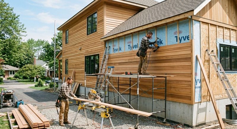 Faux Wood Siding Installation in Windham, ME