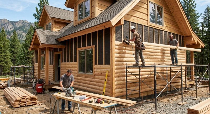 Log Siding Installation in Hollis Center, ME