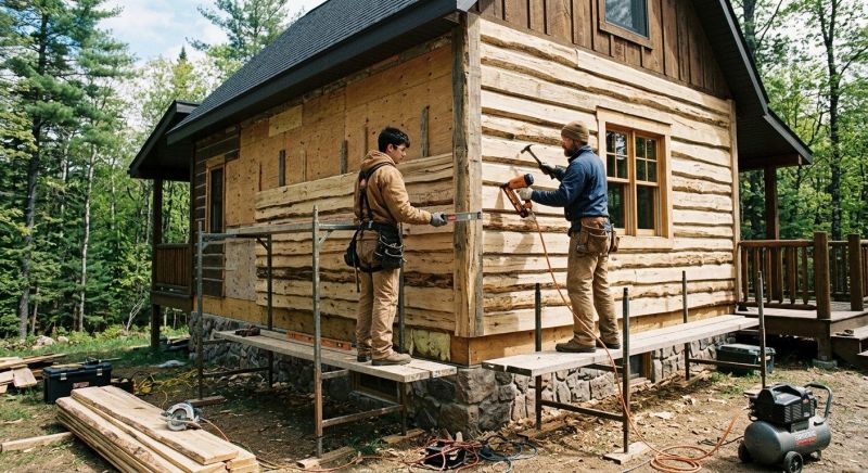 Log Siding Installation in Steep Falls, ME