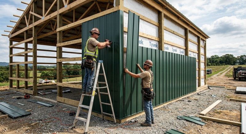 Metal Barn Siding Installation in York County, ME