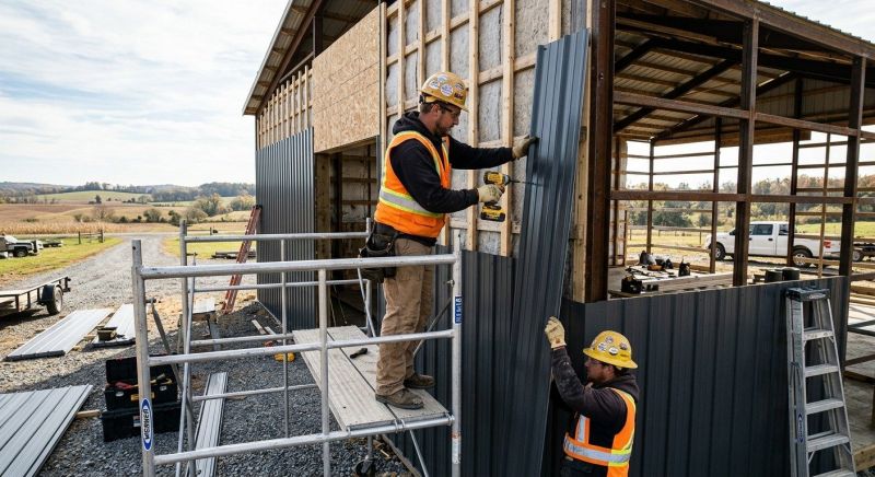 Metal Barn Siding Installation in York County, ME