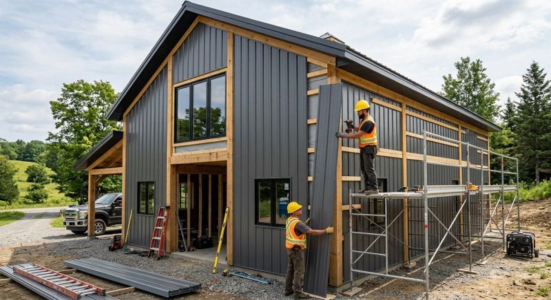 Metal Barn Siding Installation in York County, ME