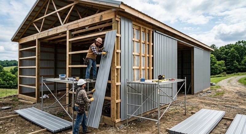 Pole Barn Siding Installation in York County, ME